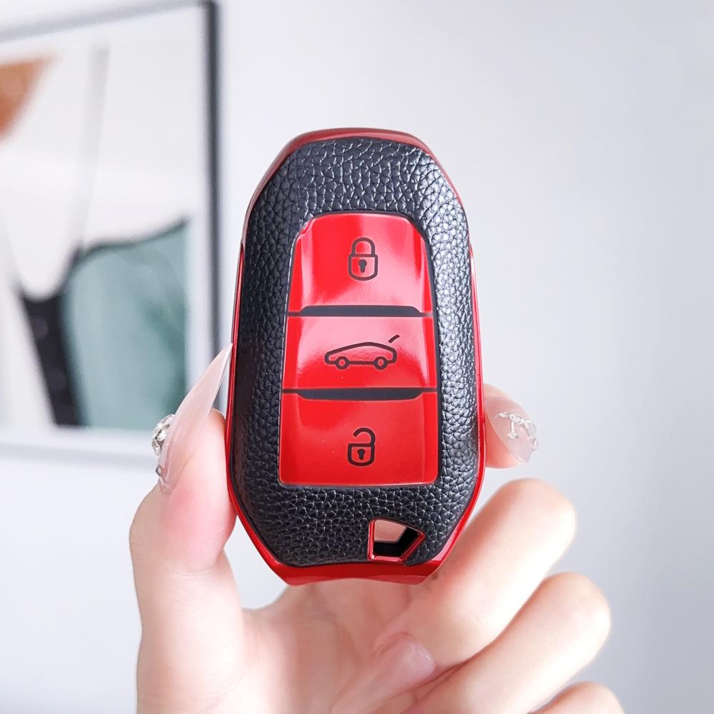 For Peugeot 2008 3008 4008 5008 308 408 508 Citroen C1 C2 C4 C6 C3-XR Grand DS3 DS5 TPU Leather Car Smart Key Case Cover Shell