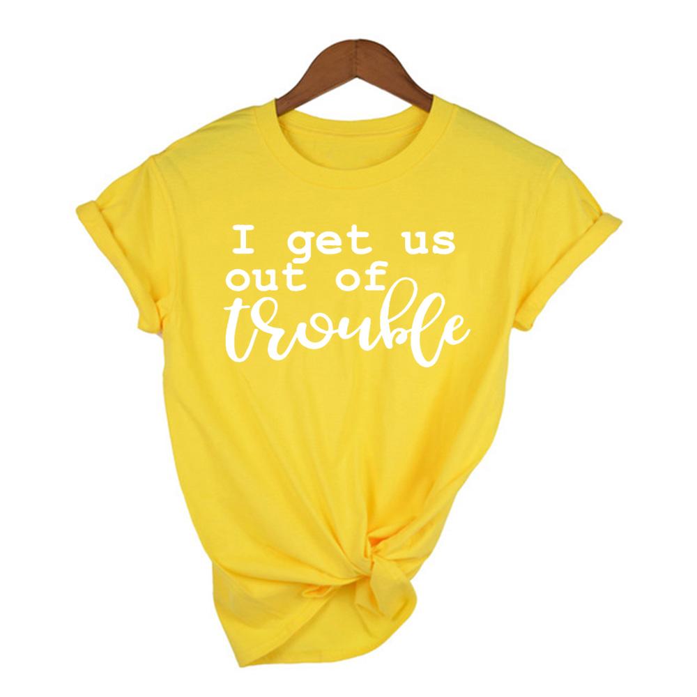 I Get Us Out Of Trouble Cute Best Friends Shirts Funny Women T Shirts Matching Shirt L
