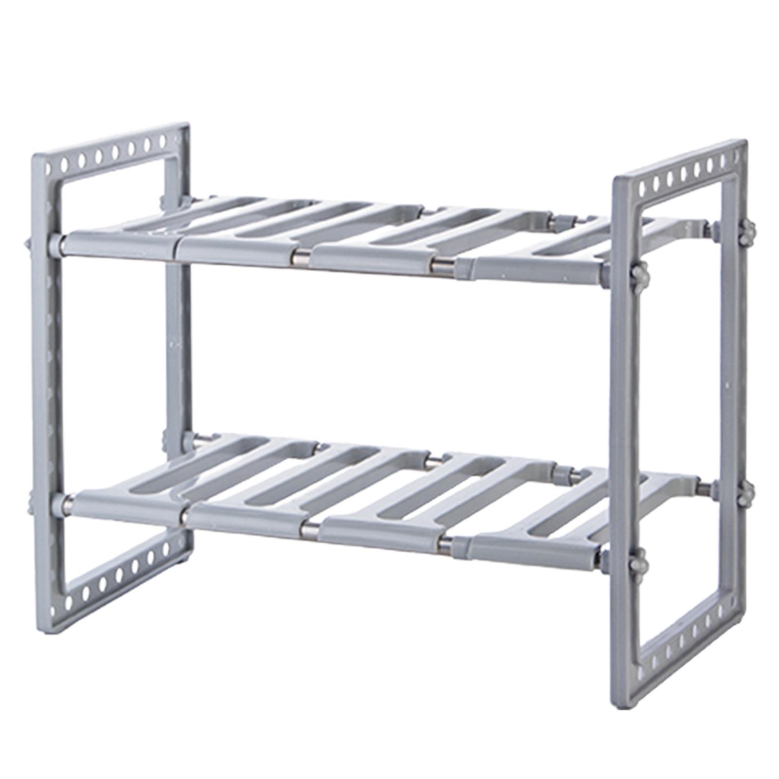 Under-Sink Organizer 2-Tier Adjustable Shelves Easy To Assemble For Kitchen