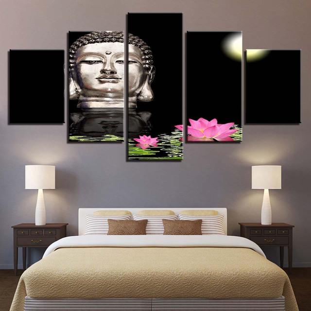 

Картина на холсте, HD принты, домашний декор, 5 шт., настенное искусство Будды, новая классика, модульная картина для прикроватного фона, художественный постер 20x35cm*2 20x45cm*2 20x55cm*1