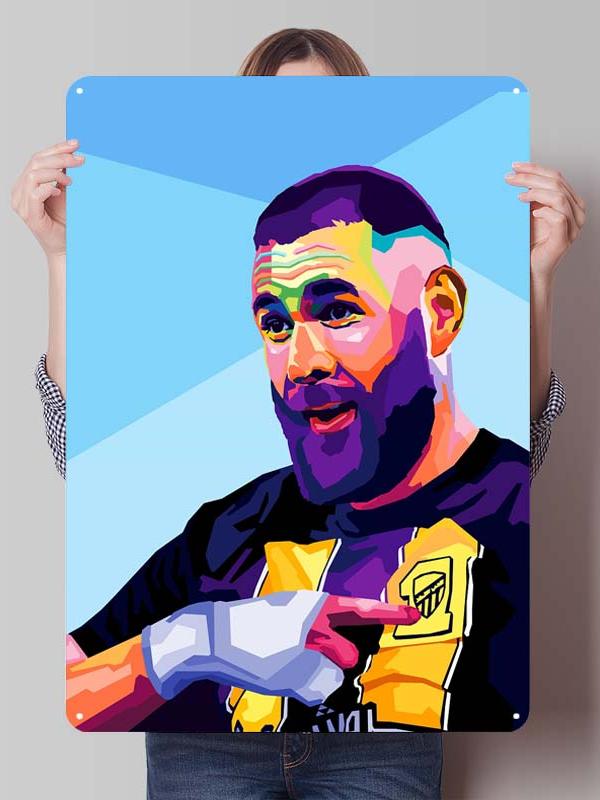 

Karim Benzema Metal Posters Football Player Signs Gamer Room Decoration Custom Metal Sign Plate for Home Wall Art Decoration 20x30cm（7.8x11.8inch）