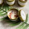 Golden Tin Box Aromatherapy Candles Crystal Salt Stonedried Flower Scented Soy Wax Smokeless Candle Home Decoration