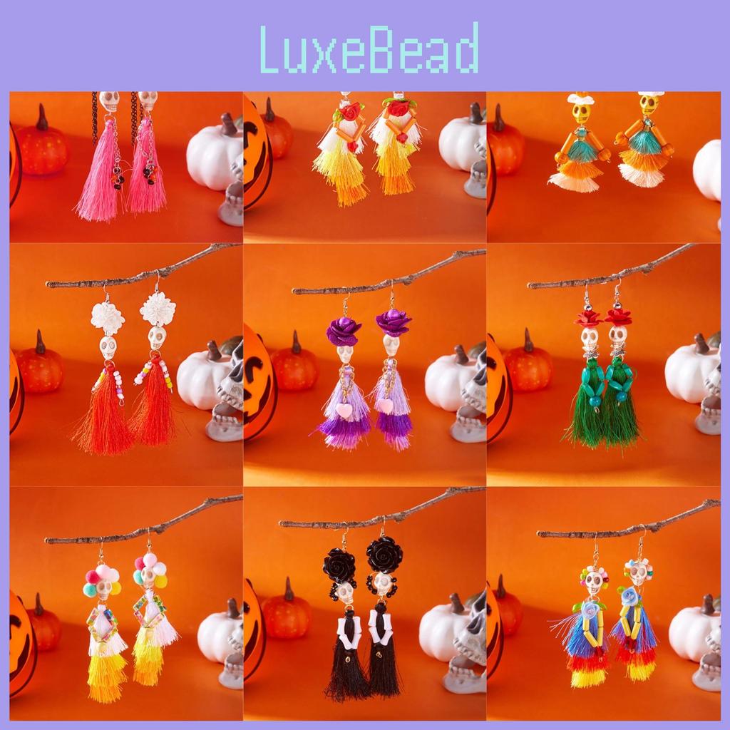 Halloween Skeleton Dangle Earrings With Resin Insect Design For Women