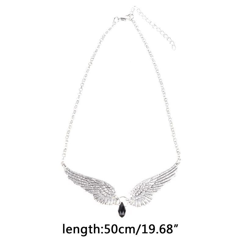 Fashion Angel Wings Pendant Necklace Aesthetic Punk Jewelry Thick Chain Necklaces for Women Men Teen Girls Party Decor
