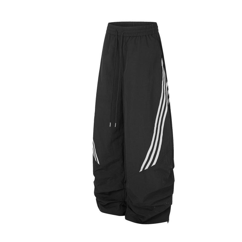 Magic Bear 2026 American Retro Striped Sweatpants Loose Wide Leg Athletic Pants Teens