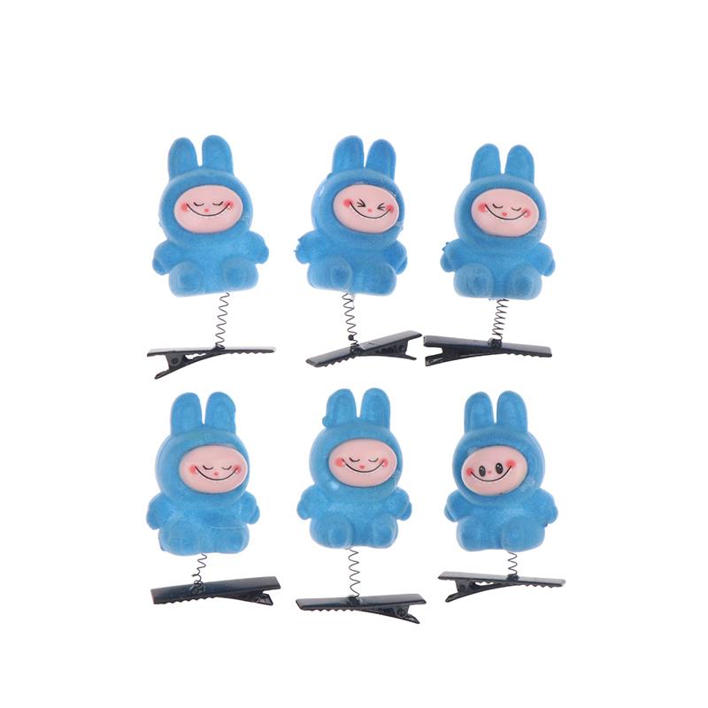 6 Stück Kawaii Labubu Frühling Haarspange 3D Cartoon Puppe Haarnadeln Entenschnabelspange Kopfschmuck Kinder Haaraccessoire Partydekorationen