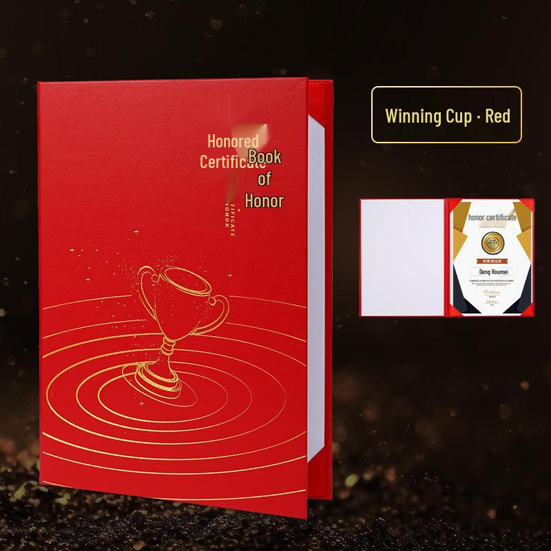 Customizable A4 Award Certificate with Hot Stamping Cover and Premium Paper Printing