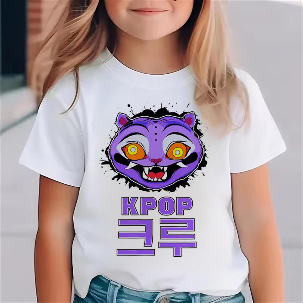 Kids' T-shirt K-Pop 'Demon Slayer' Print 2025 Movie Crew Neck Girls' Cartoon Short Sleeve Summer Baby Fashion Casual Top