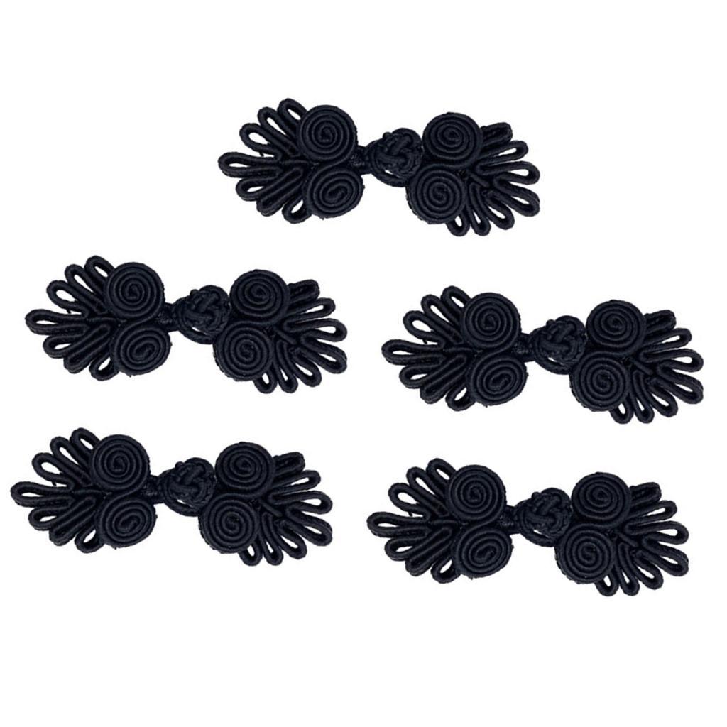 5Pcs Chinese Knot Frog Buttons Traditional Handcraft Chic Chinese Frog Closures for Hanfu Coats Cheongsam Stage Costume Cardigan