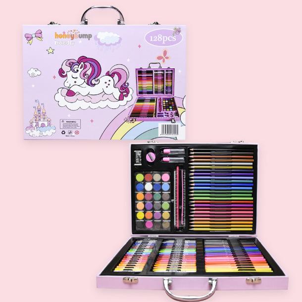 145-Piece Deluxe Watercolor Pen Set for Kids - Double-Layered Aluminum Box Art Supplies & Painting Tools