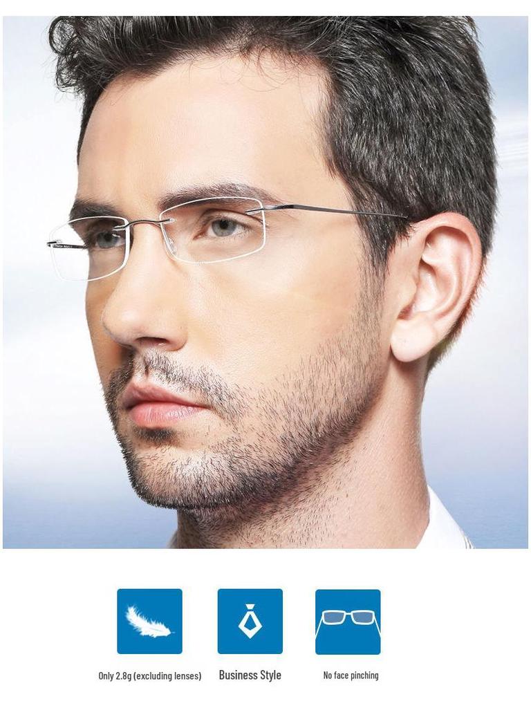 Ultraleichte randlose Lesebrille für Herren & Damen - Stilvolles High-End-Design für mittelalte und ältere Benutzer