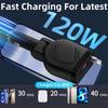 120W Retractable Car Charger 4 in 1 Fast Car Phone Charger with Cord USB C Car Adapter for Phone Tablet Laptop Devices