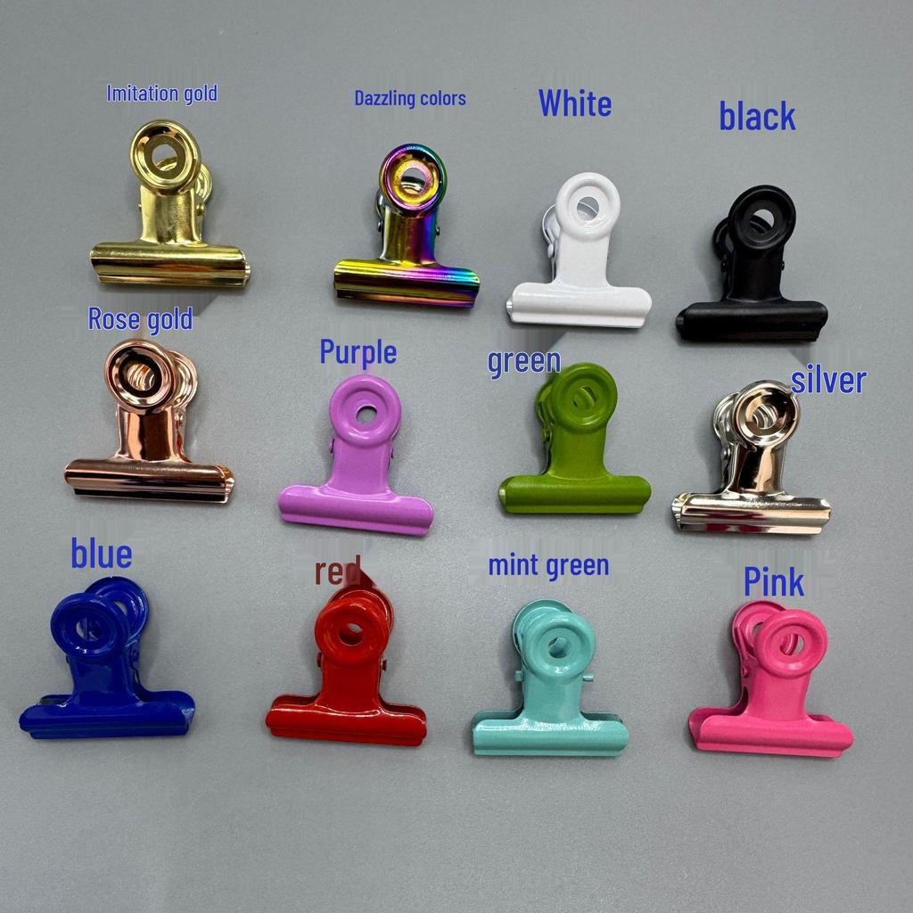 Zhiyou Silver & Black 50mm Tail Clip - Small Round Steel Ticket Clips, 6 Sizes Available