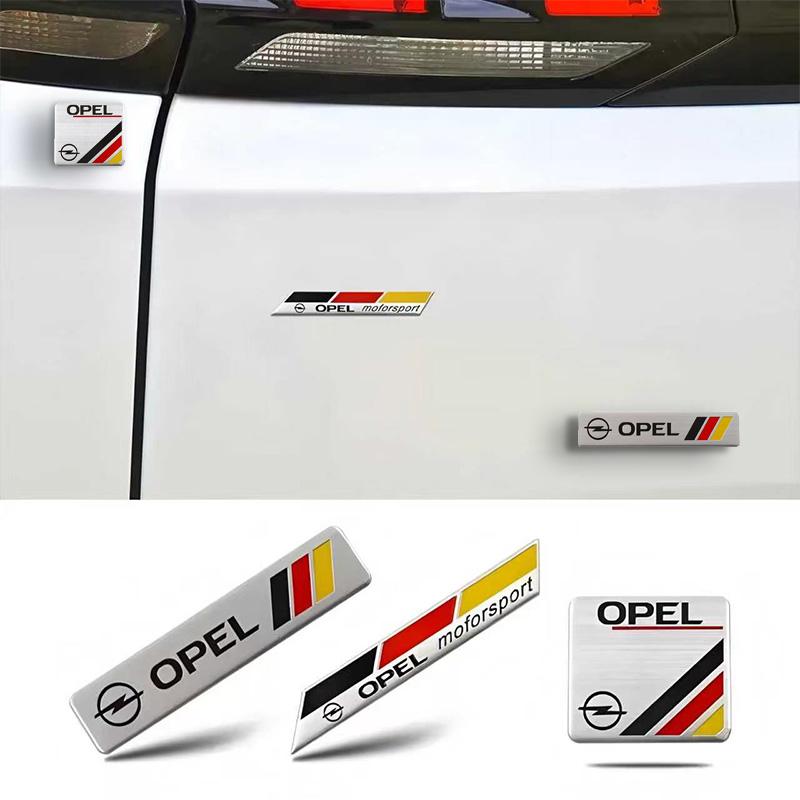 Aluminium autologo stickers kunnen vrij op de carrosserie worden geplakt Voor Opel Insignia Astra Antara Meriva Zafira H G Corsa Rj7