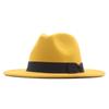 New fashionable and elegant jazz hat, spring, autumn and winter belt woolen casual fashion big-brimmed lady jazz hat