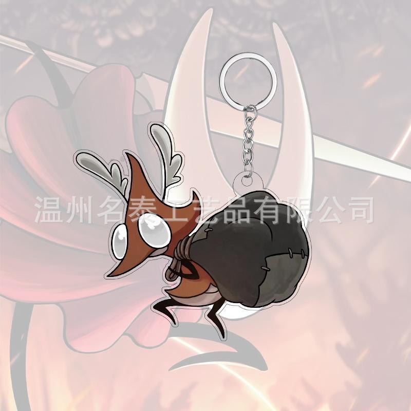 Anime Hollow Knight Silksong Porte-clés Acrylique Accessoires Charms de Sac Créatifs Pendentif de Sac à Dos Porte-clés Drôle Cadeau pour Fans