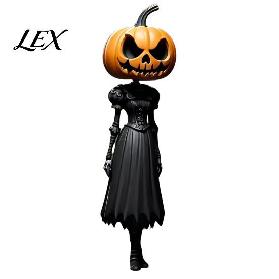 Ornamento Autunnale per la Casa Zucca Strega Statuetta, Statua Spettrale di Halloween con Lanterna, Carino Accessorio da Scrivania Vintage Gotico Resina per Tavolo Mensola