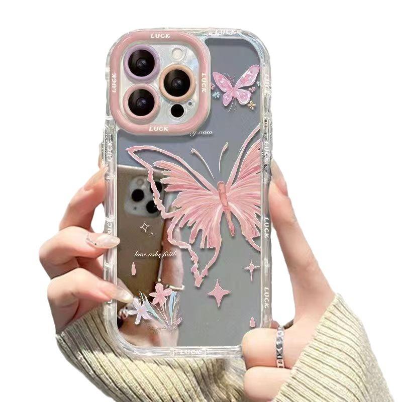 Flower Butterfly Suitable for Apple 15/14 Phone Case iPhone 13 Full Coverage 12/11/XR/XS Shockproof 7PL