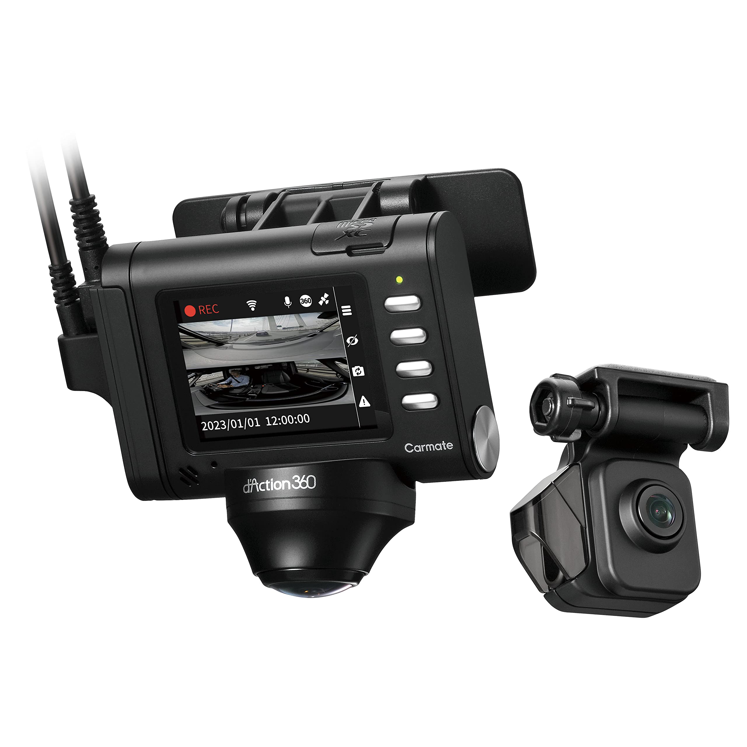 

CARMATE Dash Cam Front and Rear 360 with LCD Display and Rear Left and Induction 360D DC3600R [ARF Cameras, Degree] Camera, Front, Rear, Right,