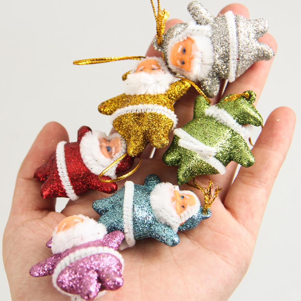 Christmas Pendant Bring in the Joy of Festivity with Set of 6 Santa Claus Pendants in Gold Powder 6 Different Colors China Mainland