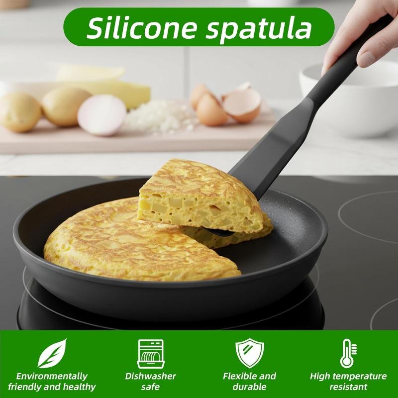 Silicone Thin Fried Egg Scoop, Cream Spatula, Heat-resistant and Non Stick Cooking Stir Suitable for Cookware, Egg Pancakes