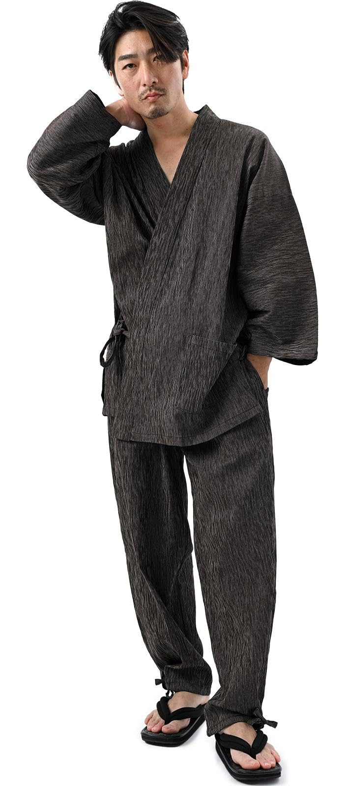 Samue Japanese Takashima Chijimi suitable for summer and all perfect as a or casual [nicolyfam] Japanese-made (traditional workwear) - High-quality