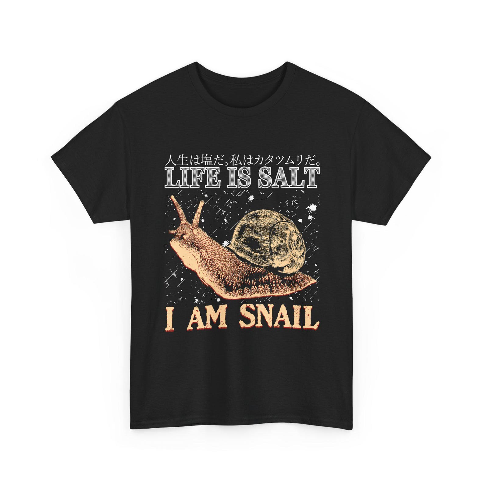 Life Is Salt I Am Snail Funny Vintage Japanese Shirt L