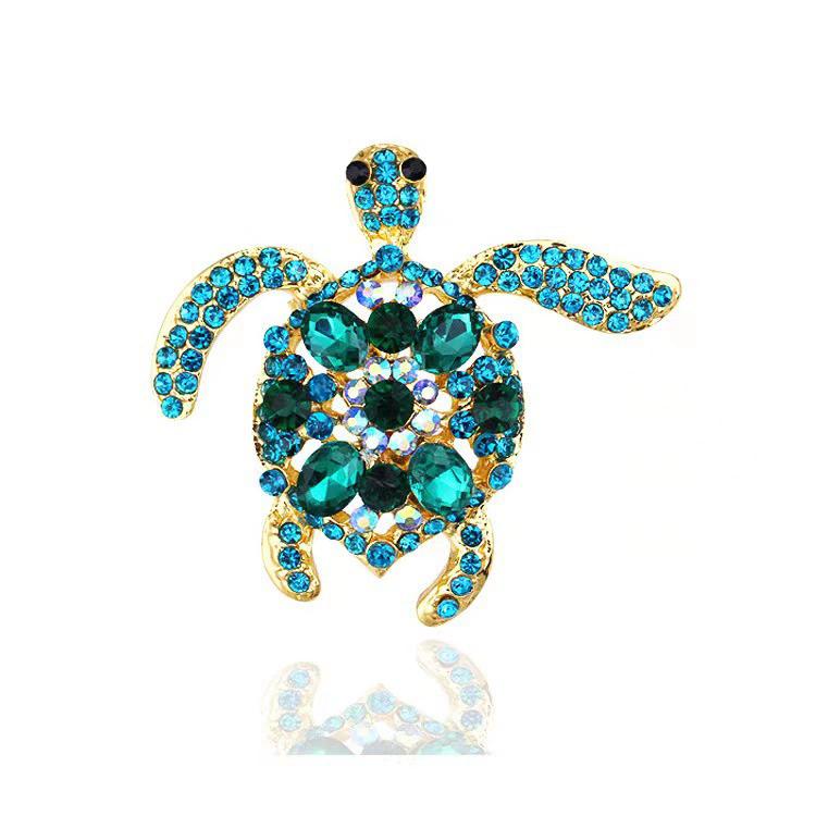 Vintage Rhinestone Cute Cartoon Turtle Brooch, Men's and Women's Clothing Accessories Brooch Pendant Party Jewelry Gifts