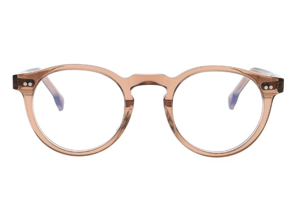 Alloaiweeo [Aloxrounz] Ar7003A C4 Vintage Frame Round Brown Transparent Horn-Rimmed Glasses