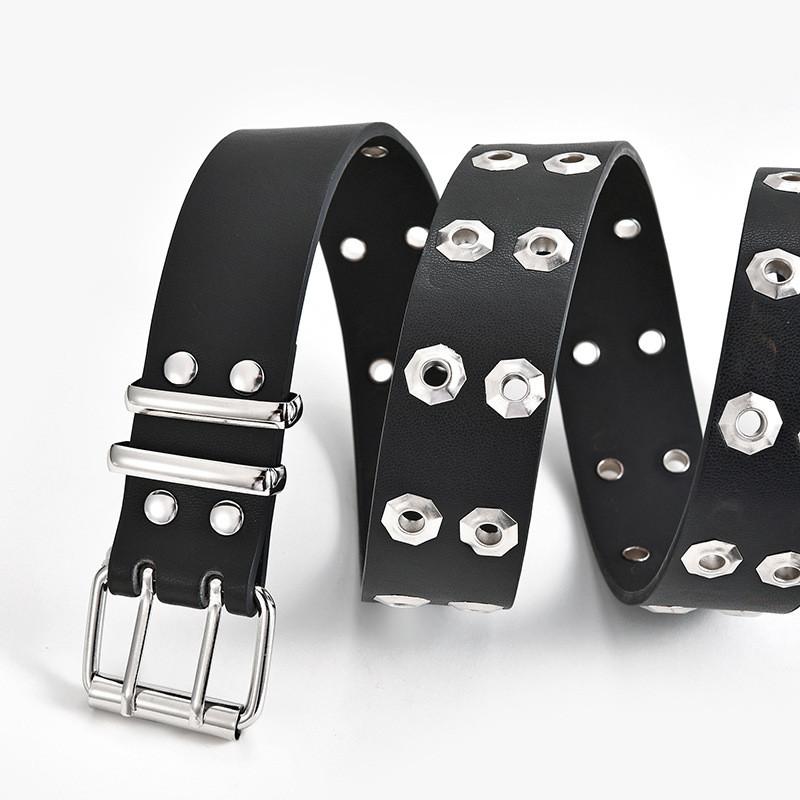 Punk Adjustable Womens Eyelet Belt Featuring Alluring Alloy Buckle For Casual Outfits