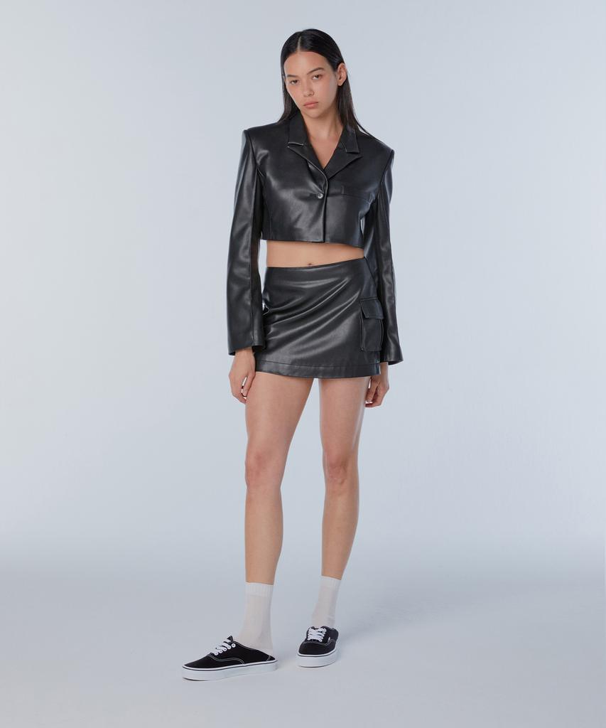 Instant Punk Eco Leather Mini Skirt - Black