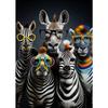 Lustige Zebras mit Brillen Leinwandposter Wandkunst Bilder Gestreifte Tiere Bilderdrucke Wandgemälde für Wohnzimmer Heimdeko