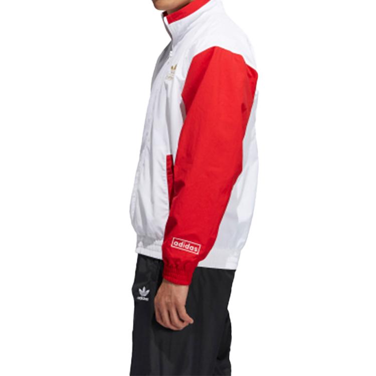 adidas Oryginalna kurtka sportowa o luźnym kroju ze stójką Shadow Tr Wb Męska odzież wierzchnia Czerwona Niebieska Biała GL5132