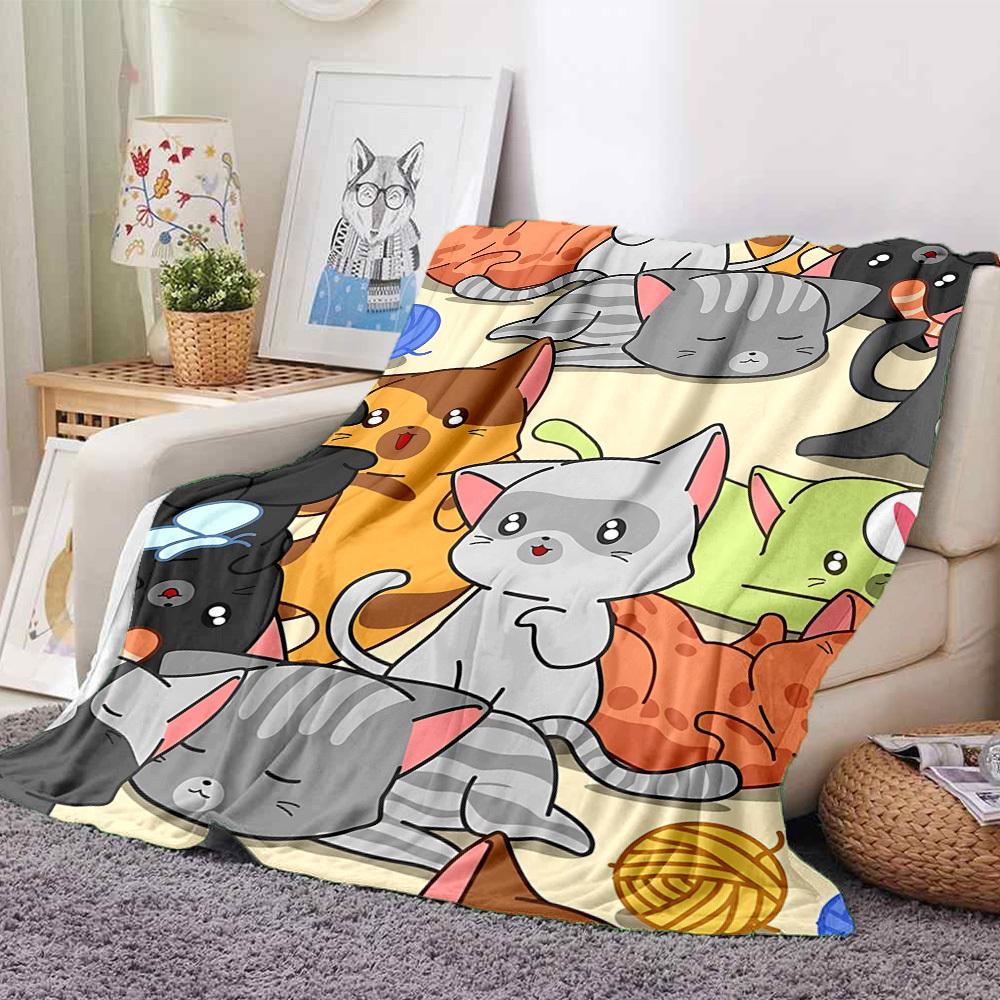 1pc Kawaii Animals Blanket Warm, Cozy, And Soft, Suitable for Sofas, Beds, Cars, And Office Use.Perfect for Camping And Travel, Making It a Great Gift