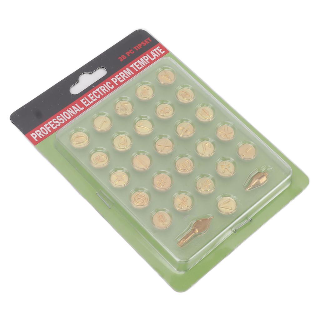 28PCS Number Wood Burning Tip Set Brass Welding Pyrography Head DIY Engraving Tool for Embossing