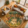 1pc Medieval Unicorn Hunting Round carpet Painted Printed circular carpet, home door mat, outdoor travel protection carpet