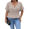 Summer Women's V-neck Short Sleeve Pullover T-Shirt Plus Size Slim Thin T-Shirt Simple Casual Stylish Comfortable Breathable Solid Color T-shirt