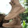 Fashion 2024 New High Top Leather Outdoor Men's Boots Breathable Desert Combat Work Ankle Outdoor Anti Slip Hiking Boots