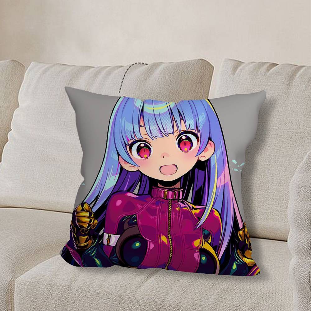 K-King Of F-Fighters cool Pillow Case Square Double-Sided Printing Short Plush Sofa Cushion Cover Bedroom Bedside Pillow