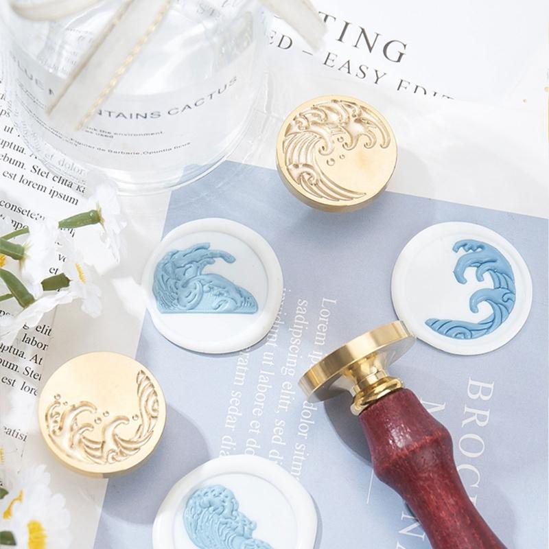 Welliges Texturiertes Wachssiegel Stempelkopf Metall Wachsstempelkopf für Valentinstagskarte Geburtstagskarte Einladungen Umschlag