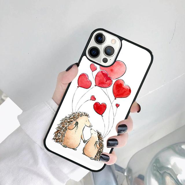Hedgehog and Balloon Phone Case Cover For iPhone 17 Air 15 Pro MAX 16 Plus 14 12 11 13 Coque