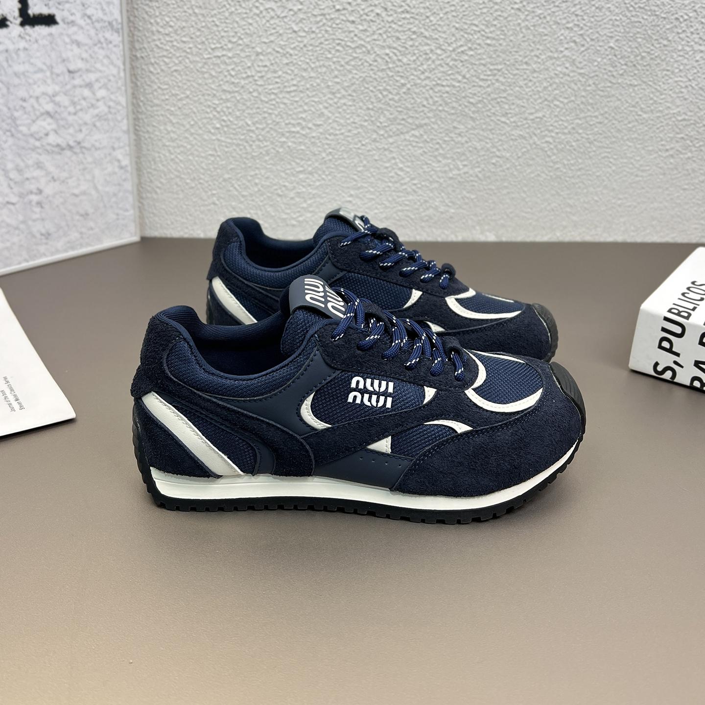 Leather retro shoes women s autumn new versatile casual sports board shoes flat-soled shoes 39 синий