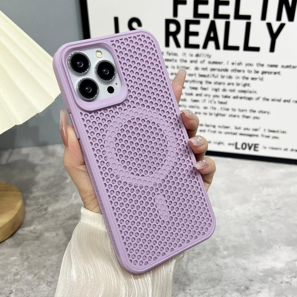 For MagSafe Magnetic Honeycomb Mesh Phone Case For iPhone 17 Pro Max 16 15 14 Plus 13 12 11 Heat Dissipation Shockproof Cover