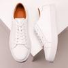 Large size retro men's white shoes versatile sneakers business casual leather shoes men's leather soft baseplate shoes men's shoes