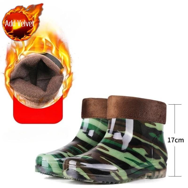 Farming Autumn Winter Print Men's Rain Boots Camo Plastic Fishing High Quality Outdoor On Offer Water Garden Gumboots Male Shoes