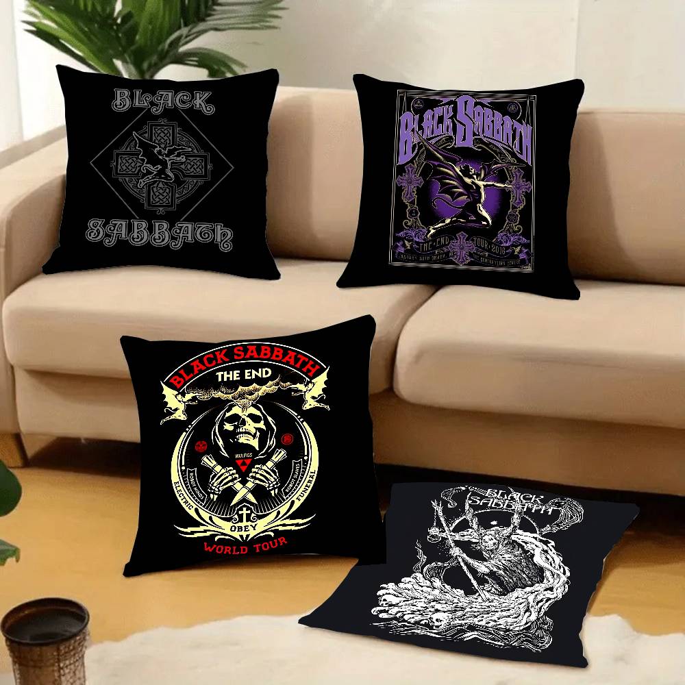 B-Black S-Sabbath Kapela Povlak na polštář Dekorativní na pohovku Domácí Oboustranný tisk Krátký plyšový Polštář Povlak na polštář Sváteční dárek