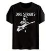 T-shirt Graphique Vintage Dire Straits pour Homme - Design Rétro de Groupe de Rock avec Illustration de Guitariste