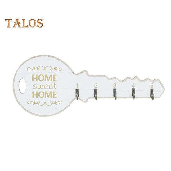 

Деревянный настенный крючок для ключей, прочный винтажный ключ, шляпа, одежда, зонт, сумка, вешалка, органайзер, настенный знак в форме ключа, украшение для прихожей в доме и офисе, орнамент белый