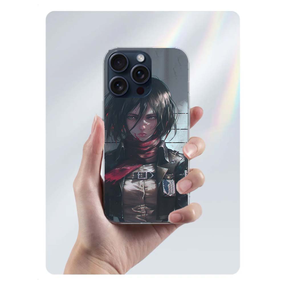 Character MIKASA Clear Phone Case For Iphone 17 Air 16 Pro Max 15 Pro 14 Plus 17E 16E 11 13 12 Mini Cover Cases Fundas Cell TPU