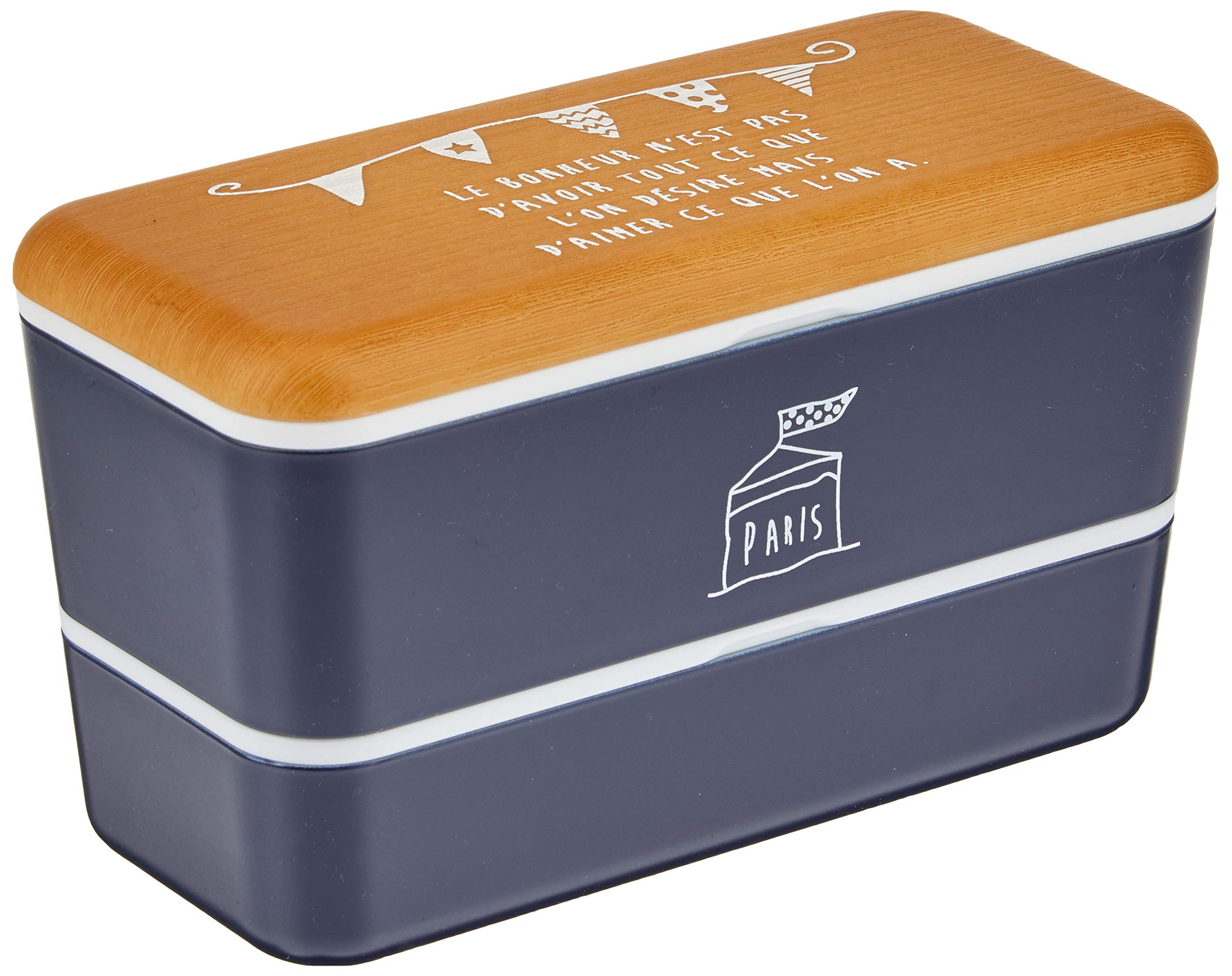 

Masakazu PARIS Rectangular Nest Lunch Box Garland Woodgrain x Navy 757529 Woodgrain x Navy tier Top tier 2-tier (Bottom 280ml, 450ml)